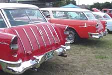Pair of 1955 Chevrolet Bel Air Nomad Station Wagons at Car Show